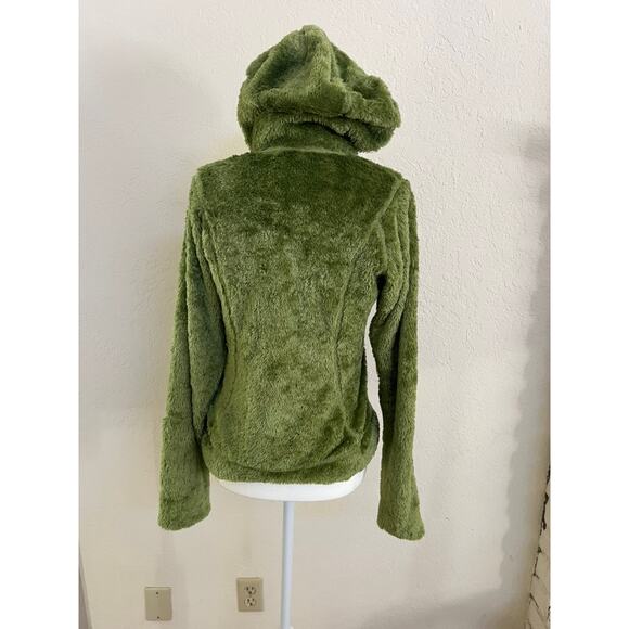 North Face Women's Kiri Hoodie Pullover in green monkey fleece Sz Small - Picture 7 of 8